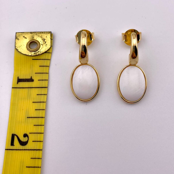 Natural Mother of Pearl & Blue Agate Earring & Necklace Set - Picture 9 of 9